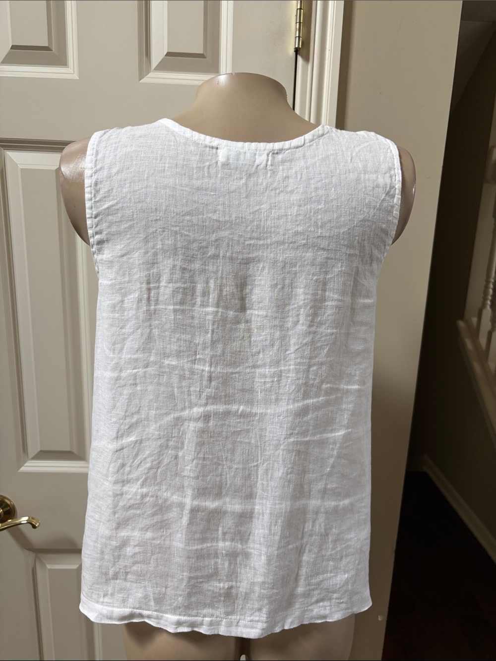 CP Shades White Linen Tie-Front Tank, small - Picture 4 of 6